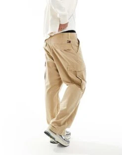 Tommy Jeans Aiden Ripstop Cargo Trousers In Beige For Men Gentle Gold -Tommy Hilfiger Store 206859008 4