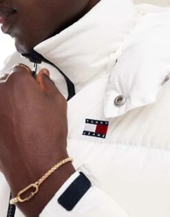 Tommy Jeans Alaska Puffer Jacket With Back Flag Graphic In White For Men -Tommy Hilfiger Store 206859035 3