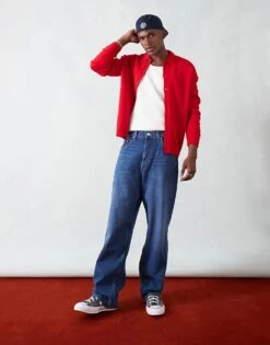 Tommy Jeans Aiden Baggy Jeans In Dark Wash For Men Denim Dark