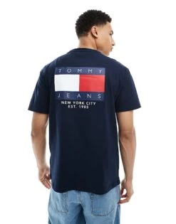 Tommy Jeans Flag Logo Back Print T-shirt In Navy For Men Dark Night Navy -Tommy Hilfiger Store 206859081 1 darknightnavy 1