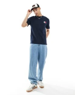 Tommy Jeans Flag Logo Back Print T-shirt In Navy For Men Dark Night Navy -Tommy Hilfiger Store 206859081 3