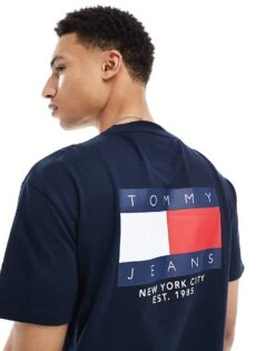 Tommy Jeans Flag Logo Back Print T-shirt In Navy For Men Dark Night Navy -Tommy Hilfiger Store 206859081 4