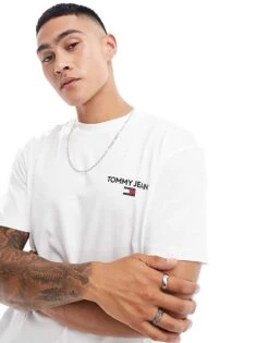 Tommy Jeans Classic Linear Back Print T-shirt In White For Men -Tommy Hilfiger Store 206859140 3