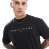 Tommy Jeans Gold Linear Logo T-shirt In Black For Men -Tommy Hilfiger Store 206859147 1 black