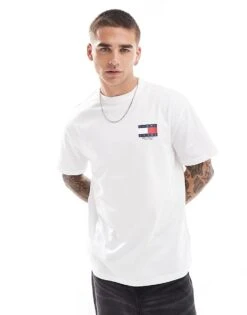Tommy Jeans Flag Logo Back Print T-shirt In White For Men -Tommy Hilfiger Store 206859171 3