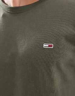 Tommy Jeans 2 Pack Slim Flag Logo T-shirts In Dark Khaki And Navy For Men Green/navy -Tommy Hilfiger Store 206859226 3
