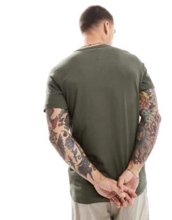 Tommy Jeans 2 Pack Slim Flag Logo T-shirts In Dark Khaki And Navy For Men Green/navy -Tommy Hilfiger Store 206859226 4