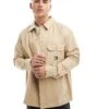 Tommy Jeans Essential Overshirt In Beige For Men Gentle Gold -Tommy Hilfiger Store 206859376 1 gentlegold