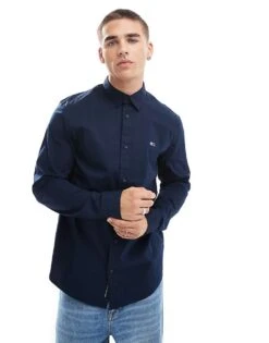 Tommy Jeans Regular Poplin Shirt In Navy For Men Dark Night Navy -Tommy Hilfiger Store 206859572 1 darknightnavy 1