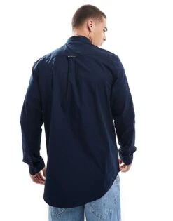Tommy Jeans Regular Poplin Shirt In Navy For Men Dark Night Navy -Tommy Hilfiger Store 206859572 4