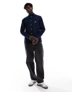 Tommy Jeans Shirt With Back Flag In Navy For Men Dark Night Navy -Tommy Hilfiger Store 206859577 3