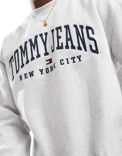 Tommy Jeans Varsity Logo Sweatshirt In Light Grey For Unisex Silver Grey -Tommy Hilfiger Store 206859587 4