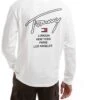 Tommy Jeans Signature Back Print Long Sleeve T-shirt In White For Men -Tommy Hilfiger Store 206859595 1 white
