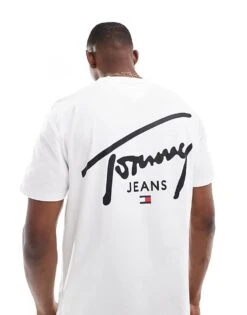 Tommy Jeans Regular Signature Back Print T-shirt In White For Men -Tommy Hilfiger Store 206859612 1 white 1