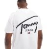 Tommy Jeans Regular Signature Back Print T-shirt In White For Men