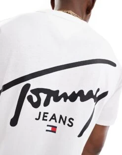 Tommy Jeans Regular Signature Back Print T-shirt In White For Men -Tommy Hilfiger Store 206859612 4