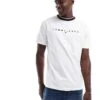 Tommy Jeans Linear Logo Ringer T-shirt In White For Men -Tommy Hilfiger Store 206859616 1 white