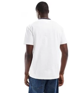 Tommy Jeans Linear Logo Ringer T-shirt In White For Men -Tommy Hilfiger Store 206859616 3