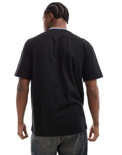 Tommy Jeans Linear Logo Ringer T-shirt In Black For Men -Tommy Hilfiger Store 206859705 4