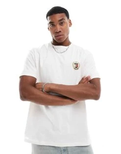 Tommy Jeans Small Crest Logo T-shirt In White For Men Ancient White
