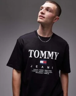 Tommy Jeans Large Font Graphic T-shirt In Black For Men -Tommy Hilfiger Store 206859748 1 black 1