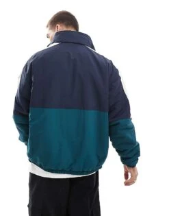 Tommy Jeans Reversible Teddy Jacket In Green Colourblock For Men Deep Seawater Multi -Tommy Hilfiger Store 206859795 4