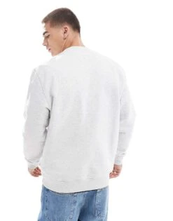 Tommy Jeans Regular Badge Logo Sweatshirt In Grey For Men Silver Grey Htr -Tommy Hilfiger Store 206859814 4