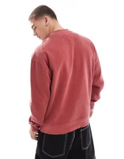 Tommy Jeans Varsity Logo Sweatshirt In Washed Red For Men Regatta Red -Tommy Hilfiger Store 206859848 3