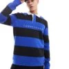 Tommy Jeans Striped Rugby Jumper In Blue And Black For Men Bright Blue -Tommy Hilfiger Store 206859930 1 brightblue