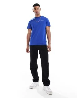 Tommy Jeans Small Chest Logo T-shirt In Blue For Men Bright Blue -Tommy Hilfiger Store 206860035 3