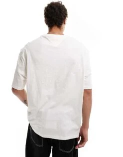 Tommy Jeans Retro Varsity Logo T-shirt In White For Men Ancient White -Tommy Hilfiger Store 206860045 3