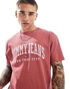 Tommy Jeans Varsity Logo T-shirt In Washed Red For Men Regatta Red -Tommy Hilfiger Store 206860161 1 regattared 1