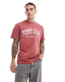 Tommy Jeans Varsity Logo T-shirt In Washed Red For Men Regatta Red -Tommy Hilfiger Store 206860161 4