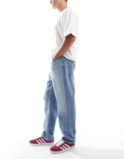 Tommy Jeans Skater Ripped Jeans In Mid Wash With Flag Details For Men Denim Medium -Tommy Hilfiger Store 206860163 3