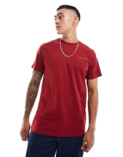 Tommy Jeans Small Chest Logo T-shirt In Burgundy For Men Regatta Red -Tommy Hilfiger Store 206860197 1 regattared 1