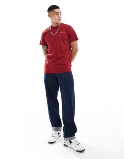 Tommy Jeans Small Chest Logo T-shirt In Burgundy For Men Regatta Red -Tommy Hilfiger Store 206860197 3