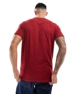 Tommy Jeans Small Chest Logo T-shirt In Burgundy For Men Regatta Red -Tommy Hilfiger Store 206860197 4