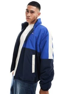 Tommy Jeans Reversible Teddy Jacket In Blue Colourblock For Men Bright Blue Multi -Tommy Hilfiger Store 206860288 1 brightbluemulti 1