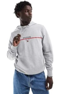 Tommy Hilfiger Terry Hoody In Grey For Men