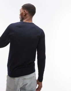 Tommy Hilfiger Signature Essential Thermal Long Sleeve Top In Navy For Men -Tommy Hilfiger Store 206876768 3