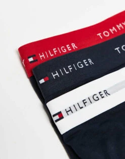 Tommy Hilfiger Signature Essential 3 Pack Trunk With Coloured Waistband In Navy For Men -Tommy Hilfiger Store 206876782 3