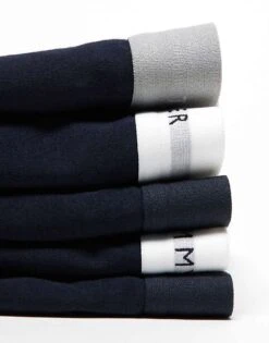 Tommy Hilfiger Signature Essential 5 Pack Trunk With Coloured Waistband In Navy For Men -Tommy Hilfiger Store 206876848 4