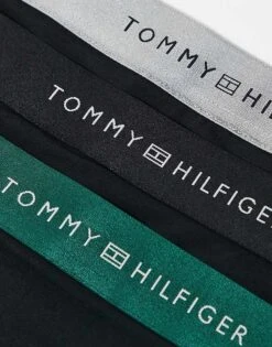 Tommy Hilfiger Tommy Hilfiger Signature Essential 3 Pack Trunk In Black With Green/grey/black Waistbands For Men -Tommy Hilfiger Store 206876895 3