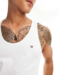 Tommy Hilfiger Signature Essential 3 Pack Tank Top In White For Men -Tommy Hilfiger Store 206876969 4