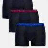 Tommy Hilfiger Signature Essential 3 Pack Trunk With Coloured Waistband In Black For Men