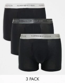 Tommy Hilfiger Signature Essential 3 Pack Trunk With Metallic Waistband In Black For Men -Tommy Hilfiger Store 206877046 1 black 1