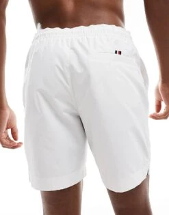 Tommy Hilfiger Logo Long Drawstring Swim Short In White For Men -Tommy Hilfiger Store 206877162 3