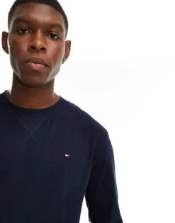 Tommy Hilfiger Essentials Lounge Sweatshirt In Navy For Men -Tommy Hilfiger Store 206877189 4