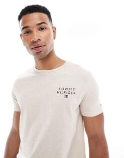 Tommy Hilfiger Lounge Logo T-shirt In Oatmeal For Men Beige -Tommy Hilfiger Store 206877258 1 beige 1