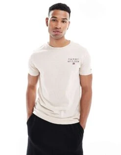 Tommy Hilfiger Lounge Logo T-shirt In Oatmeal For Men Beige -Tommy Hilfiger Store 206877258 2